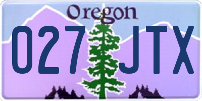 OR license plate 027JTX