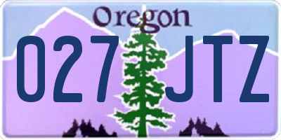 OR license plate 027JTZ