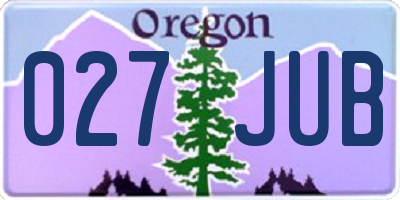 OR license plate 027JUB