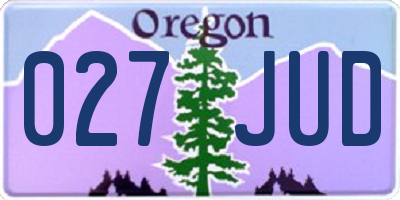 OR license plate 027JUD