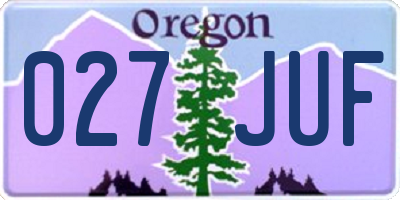 OR license plate 027JUF