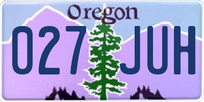 OR license plate 027JUH