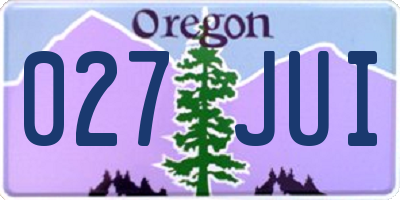 OR license plate 027JUI
