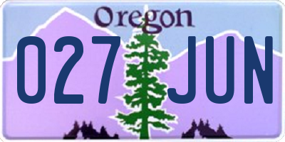 OR license plate 027JUN