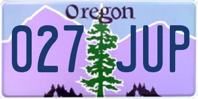 OR license plate 027JUP