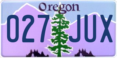 OR license plate 027JUX