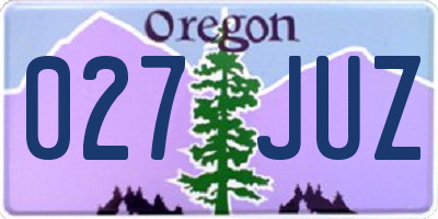 OR license plate 027JUZ