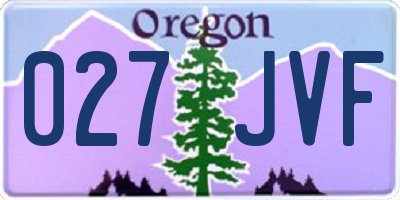 OR license plate 027JVF