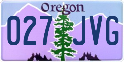 OR license plate 027JVG