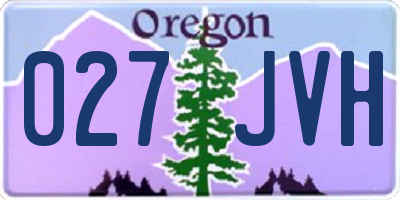 OR license plate 027JVH