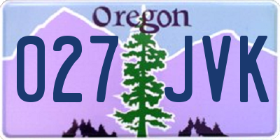 OR license plate 027JVK