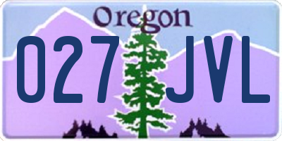 OR license plate 027JVL
