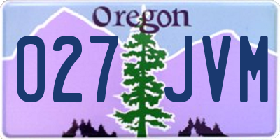 OR license plate 027JVM
