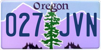 OR license plate 027JVN