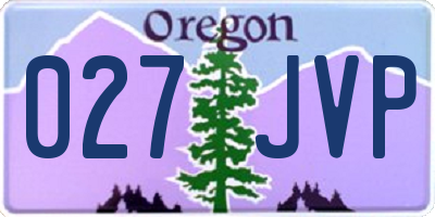 OR license plate 027JVP