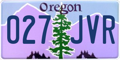 OR license plate 027JVR