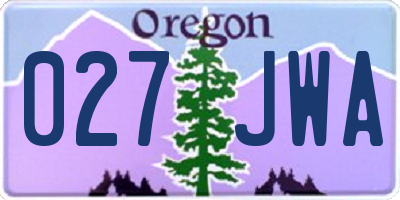 OR license plate 027JWA