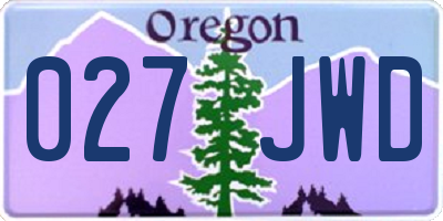 OR license plate 027JWD