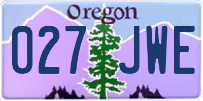 OR license plate 027JWE