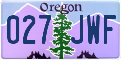 OR license plate 027JWF