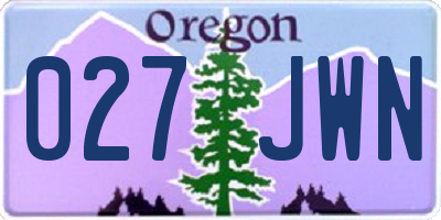 OR license plate 027JWN