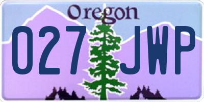 OR license plate 027JWP