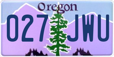 OR license plate 027JWU