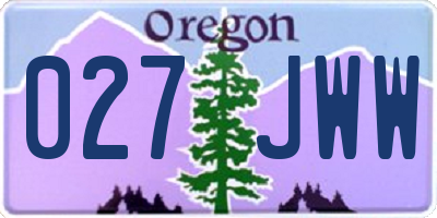 OR license plate 027JWW