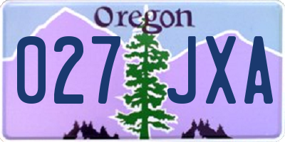 OR license plate 027JXA
