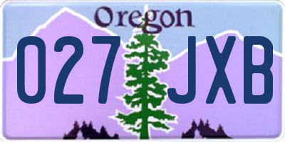 OR license plate 027JXB