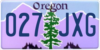 OR license plate 027JXG