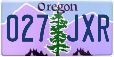 OR license plate 027JXR