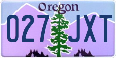 OR license plate 027JXT