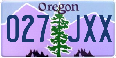 OR license plate 027JXX