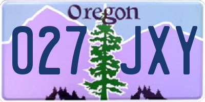 OR license plate 027JXY