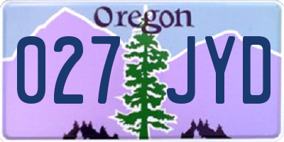 OR license plate 027JYD