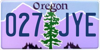 OR license plate 027JYE