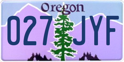 OR license plate 027JYF