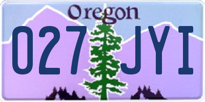 OR license plate 027JYI