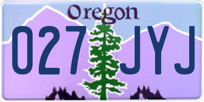OR license plate 027JYJ