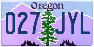 OR license plate 027JYL