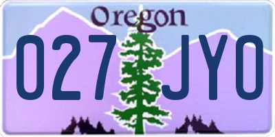 OR license plate 027JYO
