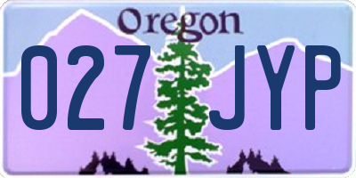 OR license plate 027JYP