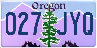 OR license plate 027JYQ