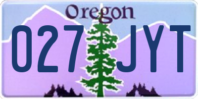 OR license plate 027JYT