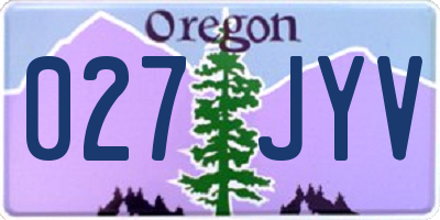 OR license plate 027JYV