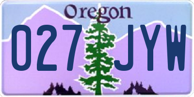 OR license plate 027JYW