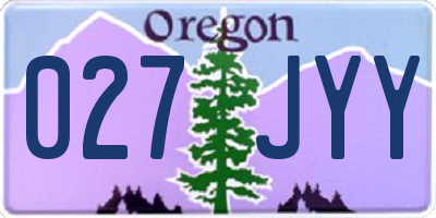 OR license plate 027JYY