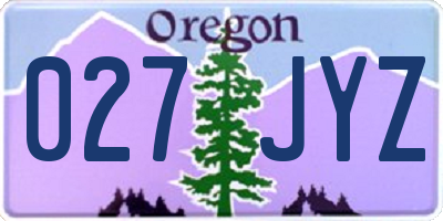 OR license plate 027JYZ