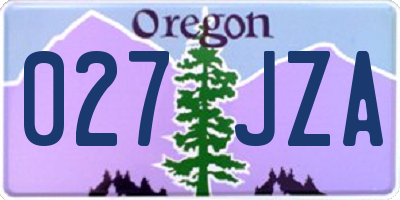 OR license plate 027JZA